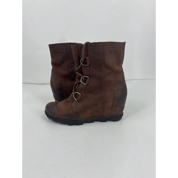 Sorel Women's Joan Of Arctic Wedge Cattail Red NL3018 908 Lace Wedge Boot SZ 10 - Picture 6 of 11